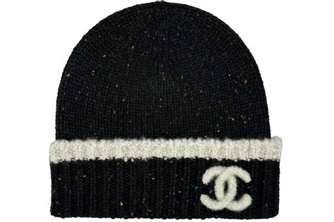 chanel cloche black multicolor cc logo beanie|Chanel hats sale.